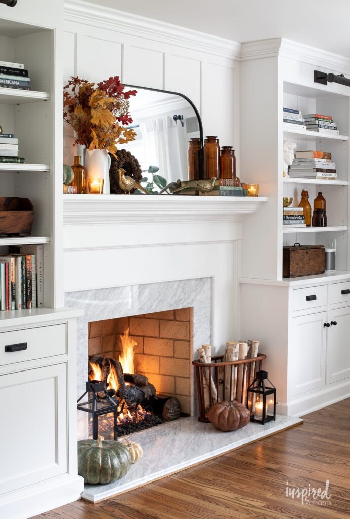 Fall Fireplace Decor