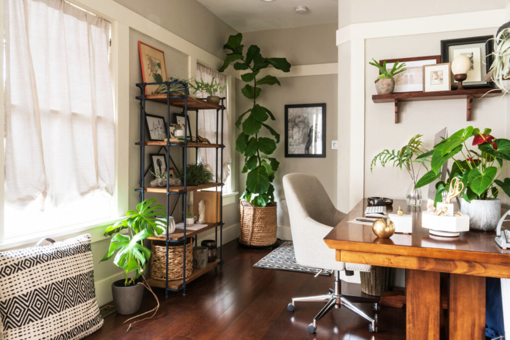 Nature Inspired Home Office Plants +greenhouse Studio