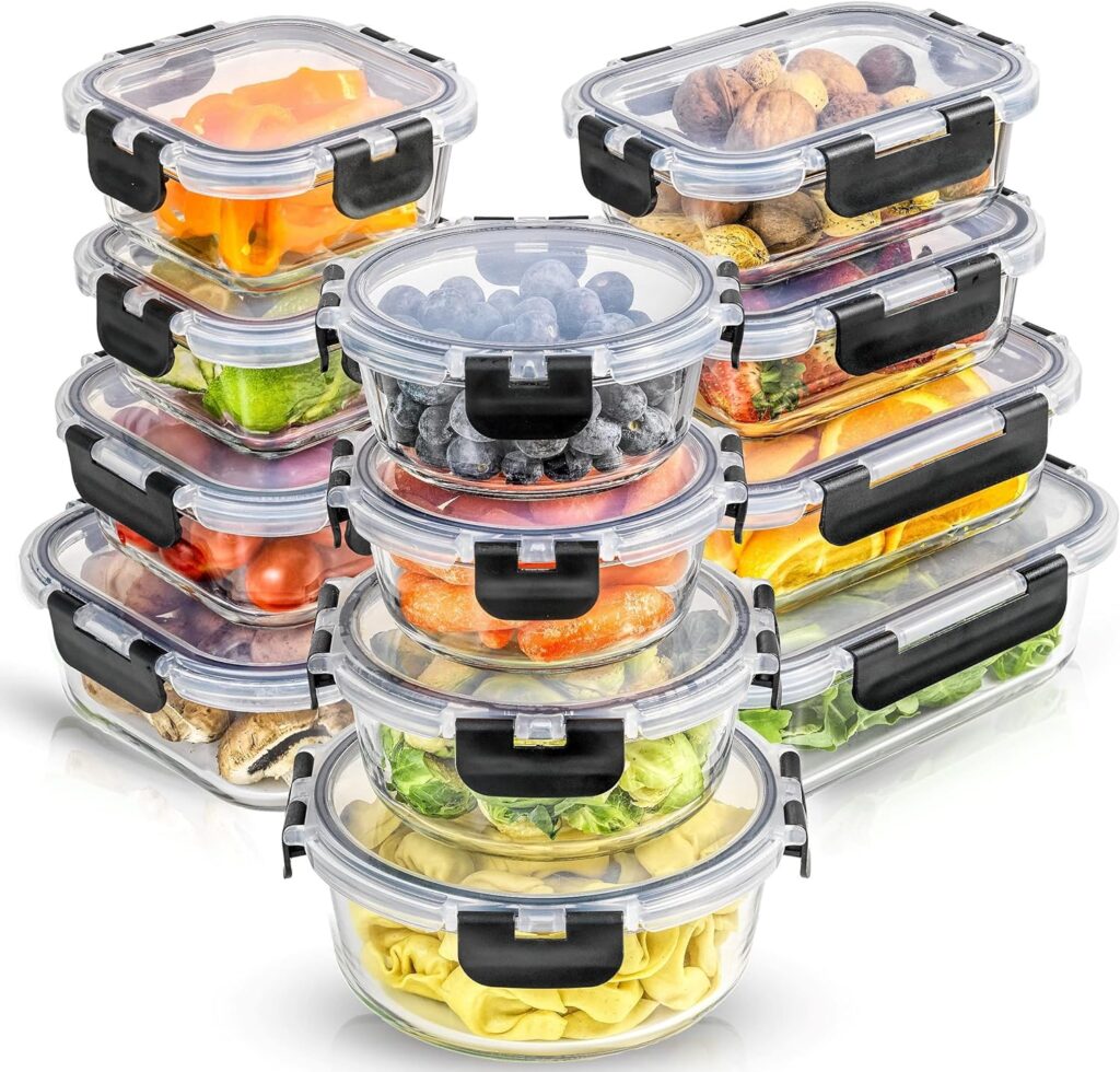 24pc(12 Airtight, Freezer Safe Food Storage Containers And 12 Lids