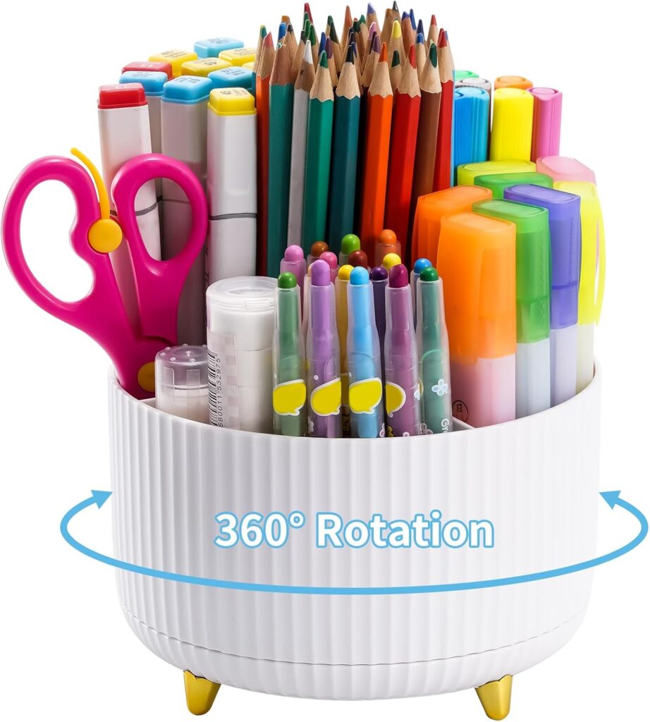 Marbrasse Desk Organizer, 360 Degree Rotating